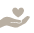 Icon of open hand with heart floating above it