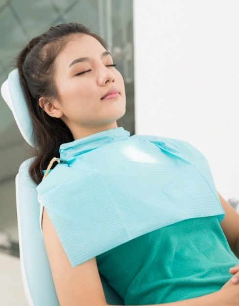 Woman relaxed during sedation dentistry visit