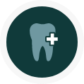 Icon of a tooth with a medical cross
