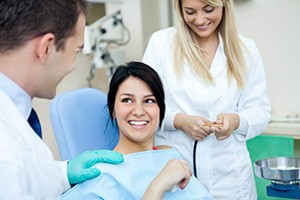 A dental patient receiving aftercare for nitrous oxide