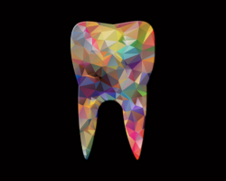 concept art of a multi-colored tooth