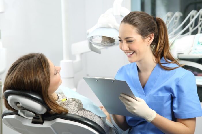 dentist and patient talking about sedation dentistry