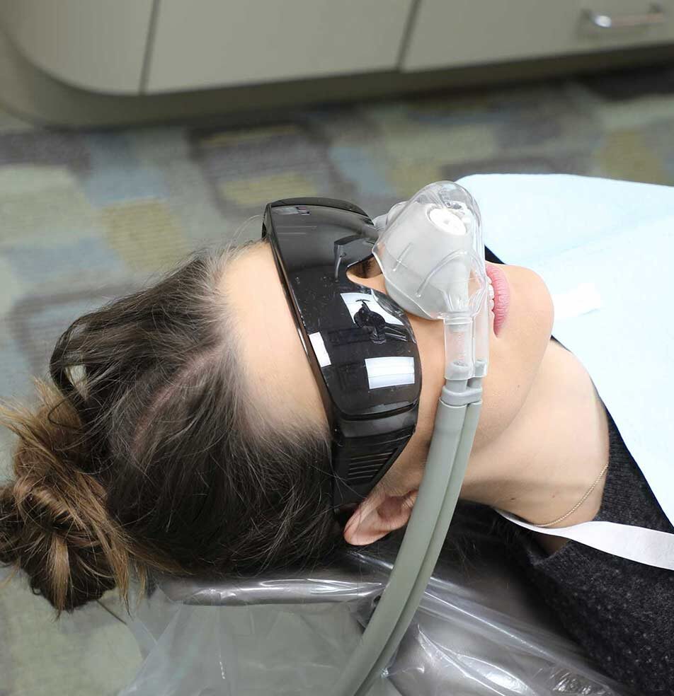 nitrous oxide mask in use
