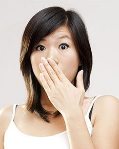 Dental patient hiding smile